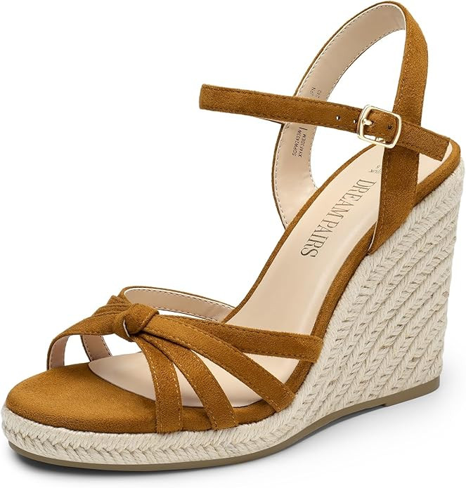 DREAM PAIRS Wedge Sandals for Women Dressy Summer, Platform Espadrille Strappy Casual Braided Hee... | Amazon (US)