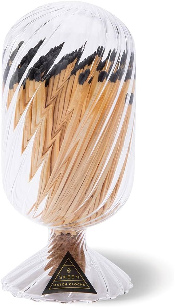 Skeem Helix Match Cloche with Striker - Includes 120 4 Inch Matches (Black-Tipped Matches) - Perfect Candle Matches, Trendy Fireplace Decor | Amazon (US)