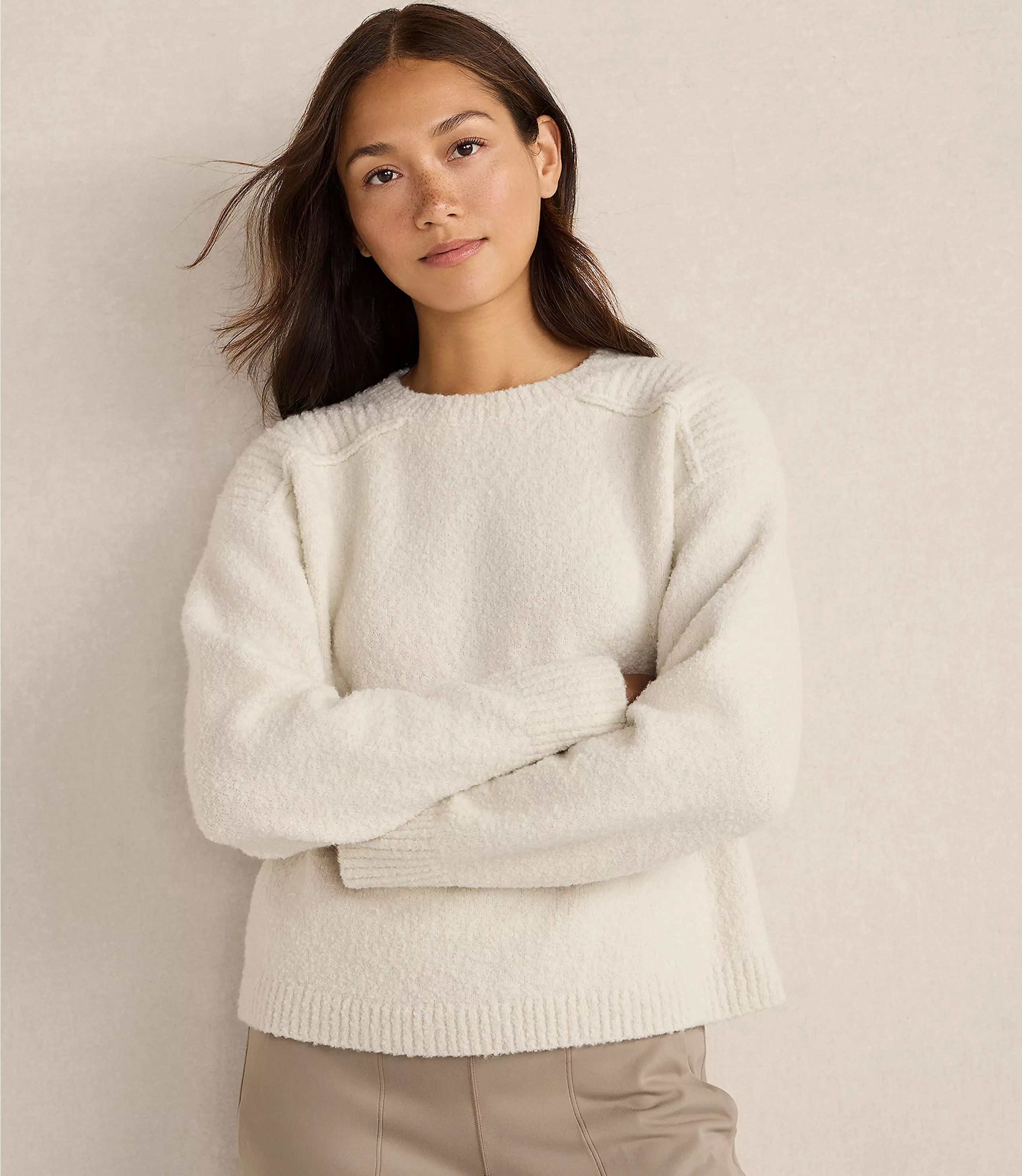 Haven Well Within Boucle Crewneck Sweater | LOFT