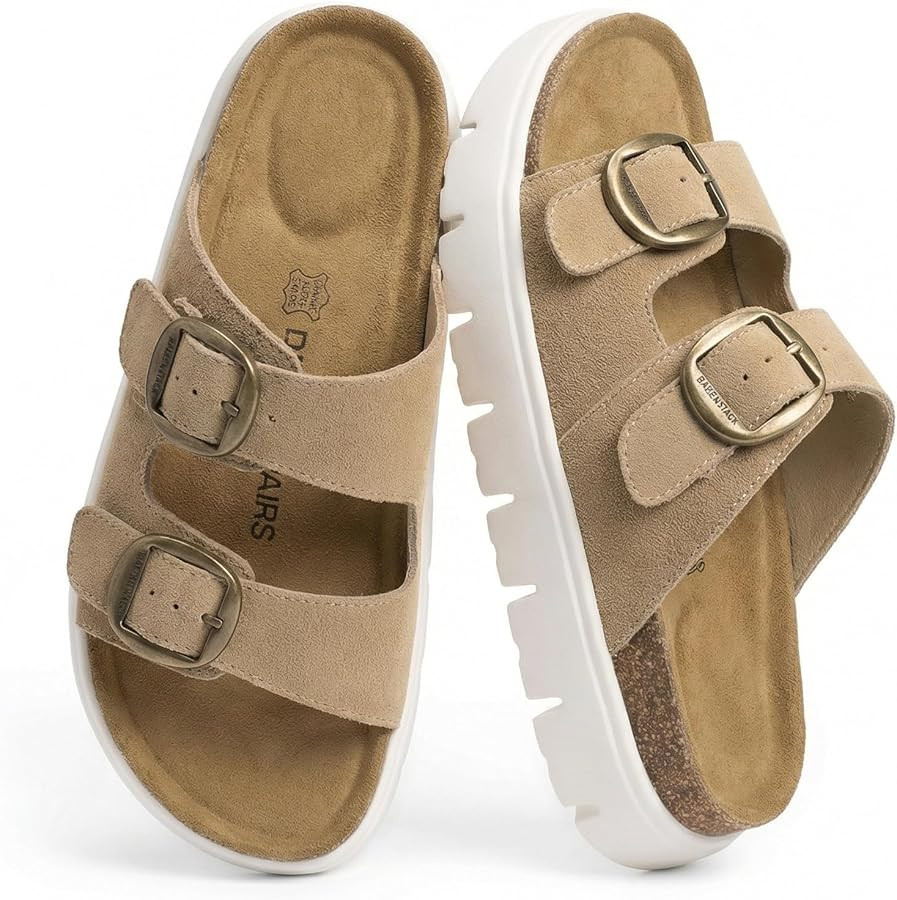 DREAM PAIRS Women's Platform Sandals Wedge Chunky Heel Slip-on Comfort Slides with Arch Support C... | Amazon (US)