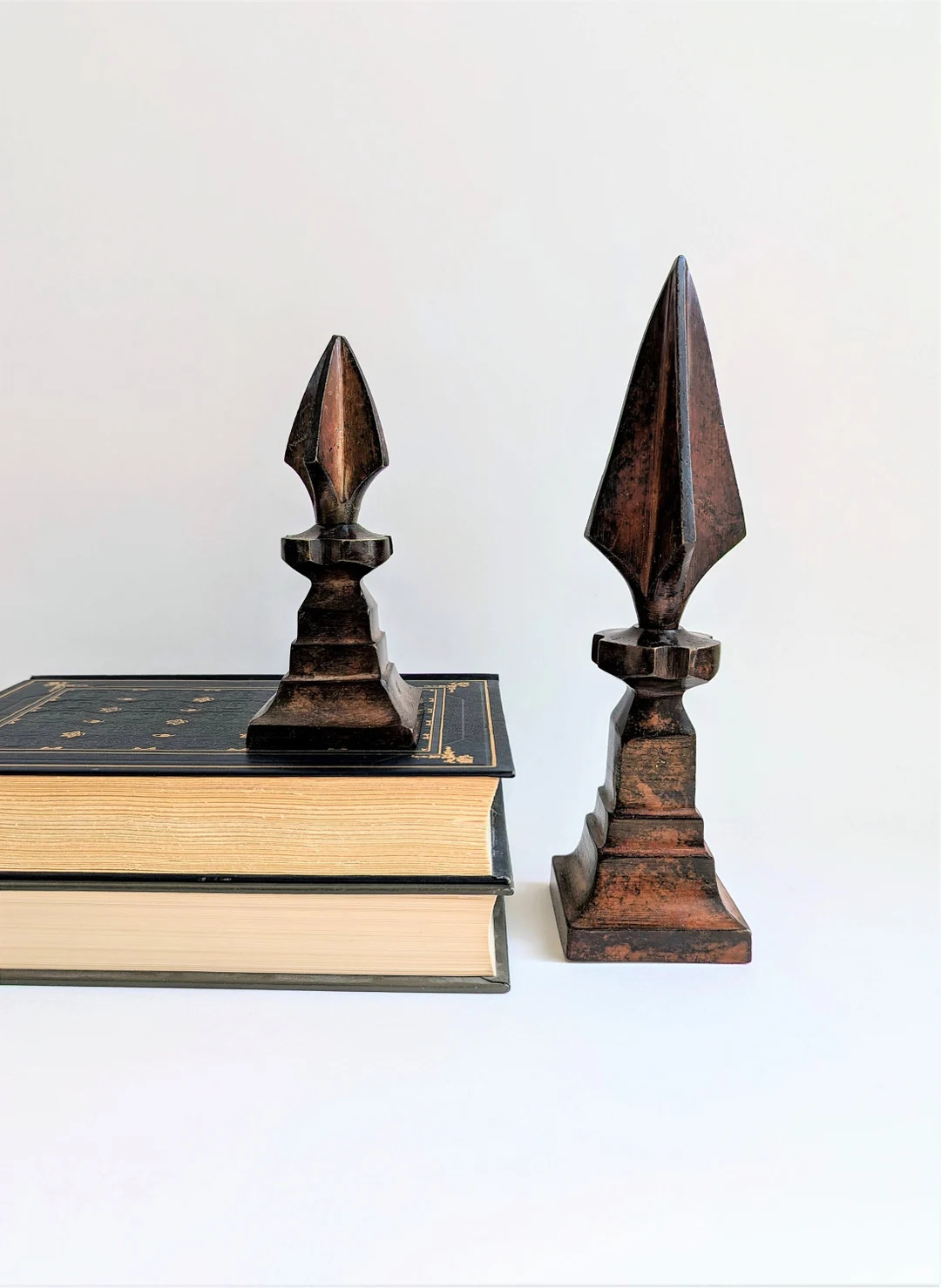 Pair of Vintage Solid Brass Finial Obelisk Decorative Objects Made by Hosley | Etsy (US)