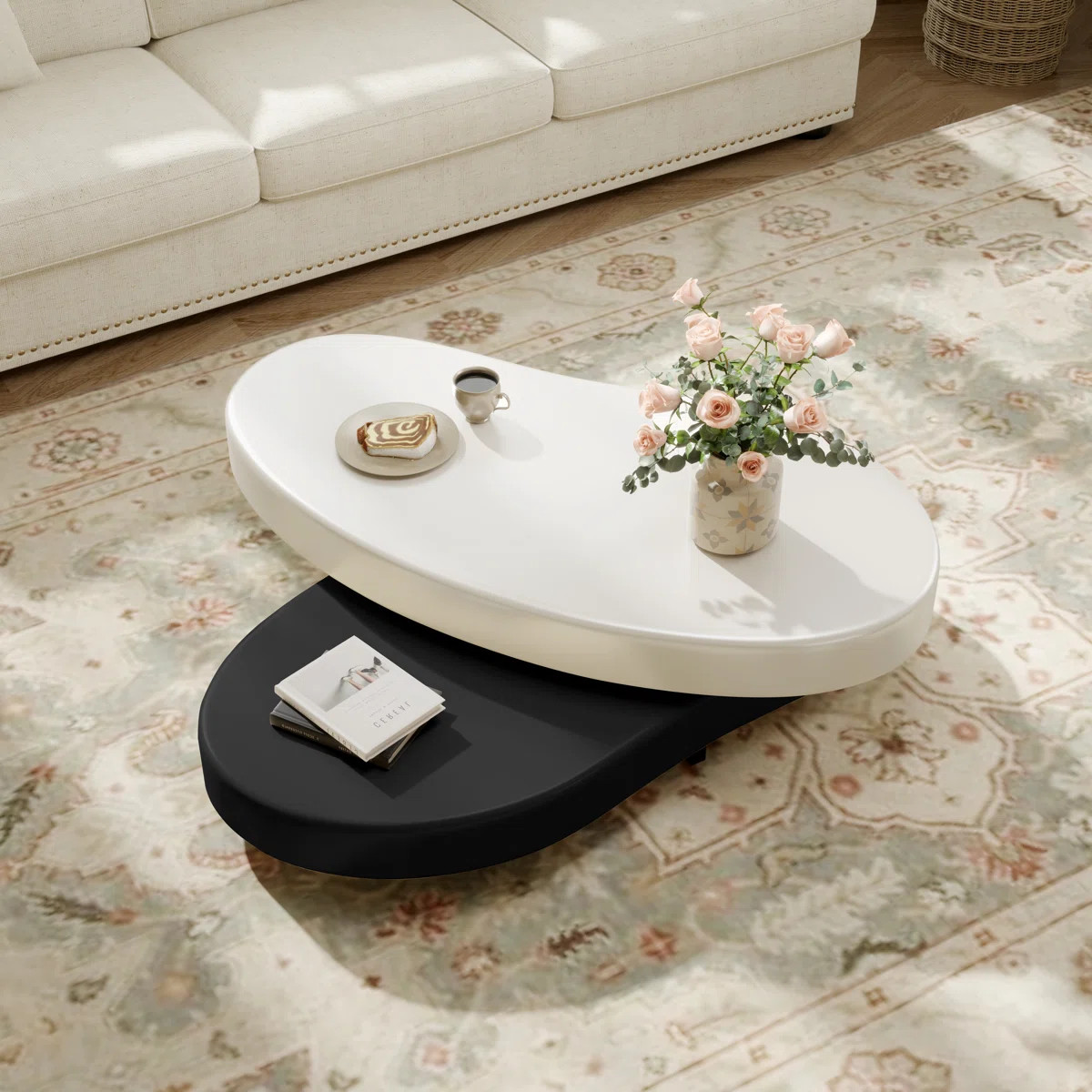 Masek Modern Extendable Coffee Table, Stylish Creative Rotating Coffee Table | Wayfair North America