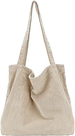 Ulisty Women Large Capacity Corduroy Tote Bag Casual Shoulder Bag Fashion Handbag Shopping Bag Daily | Amazon (US)