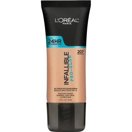 L Oreal Paris Infallible Pro-Glow Liquid Foundation Makeup 207 Sand Beige 1 fl oz | Walmart (US)