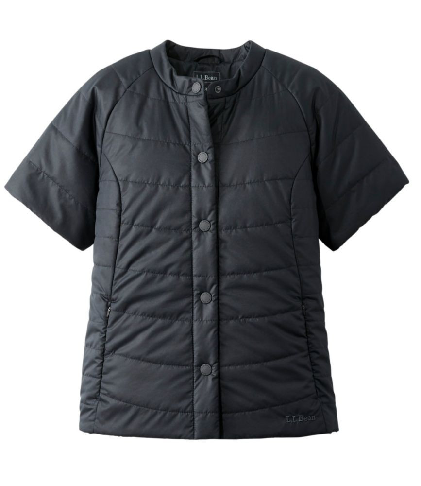 Women's Collarless Short Sleeve Puffer Black XXS, Polyester L.L.Bean | L.L. Bean
