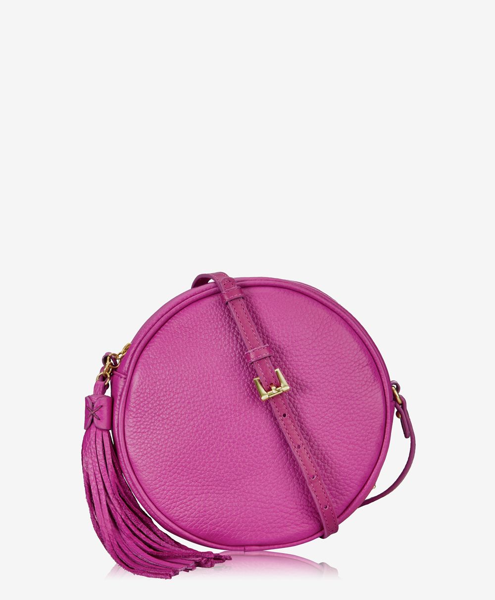 Zoey Crossbody Handbag Azalea Pink Pebble Grain Leather | GiGi New York