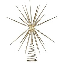 Christmas Tree Topper, 16 Inch Gold Moravian Star Tree Topper Xmas Decorations, Big 3D Rustic Retro  | Amazon (US)