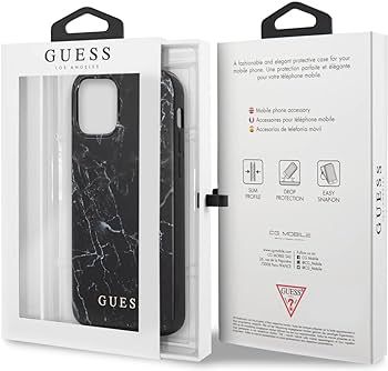 Guess Marble Collection GUHCP12LPCUMABK Hard Case for Apple iPhone 12 Pro Max, Black | Amazon (US)