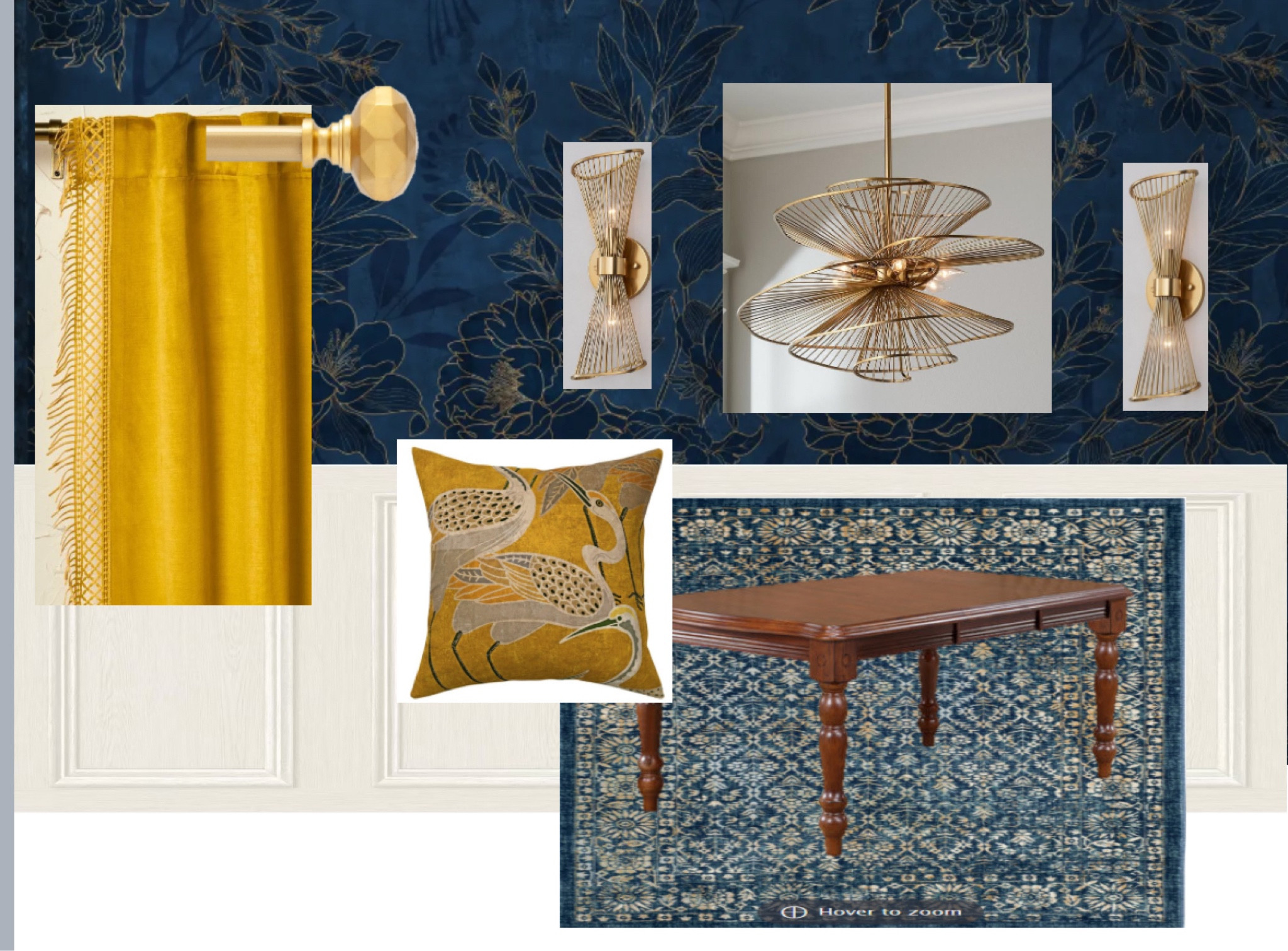 Moody blue client dining room 