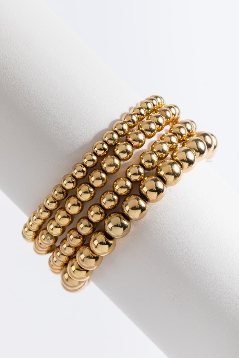 Janetta Gold Beaded Bracelet Set | Francesca's