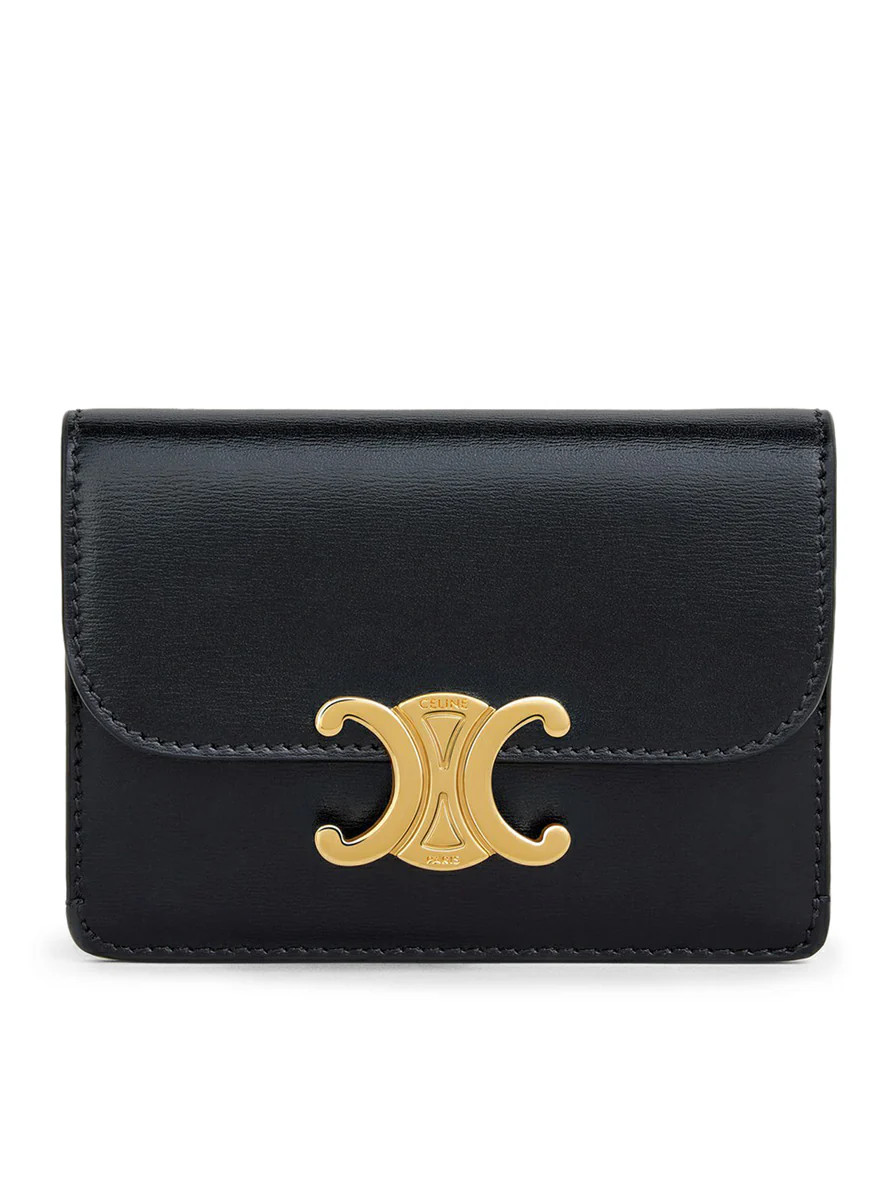 TRIOMPHE FLAP CARD HOLDER IN POLISHED CALFSKIN | Suitnegozi INT