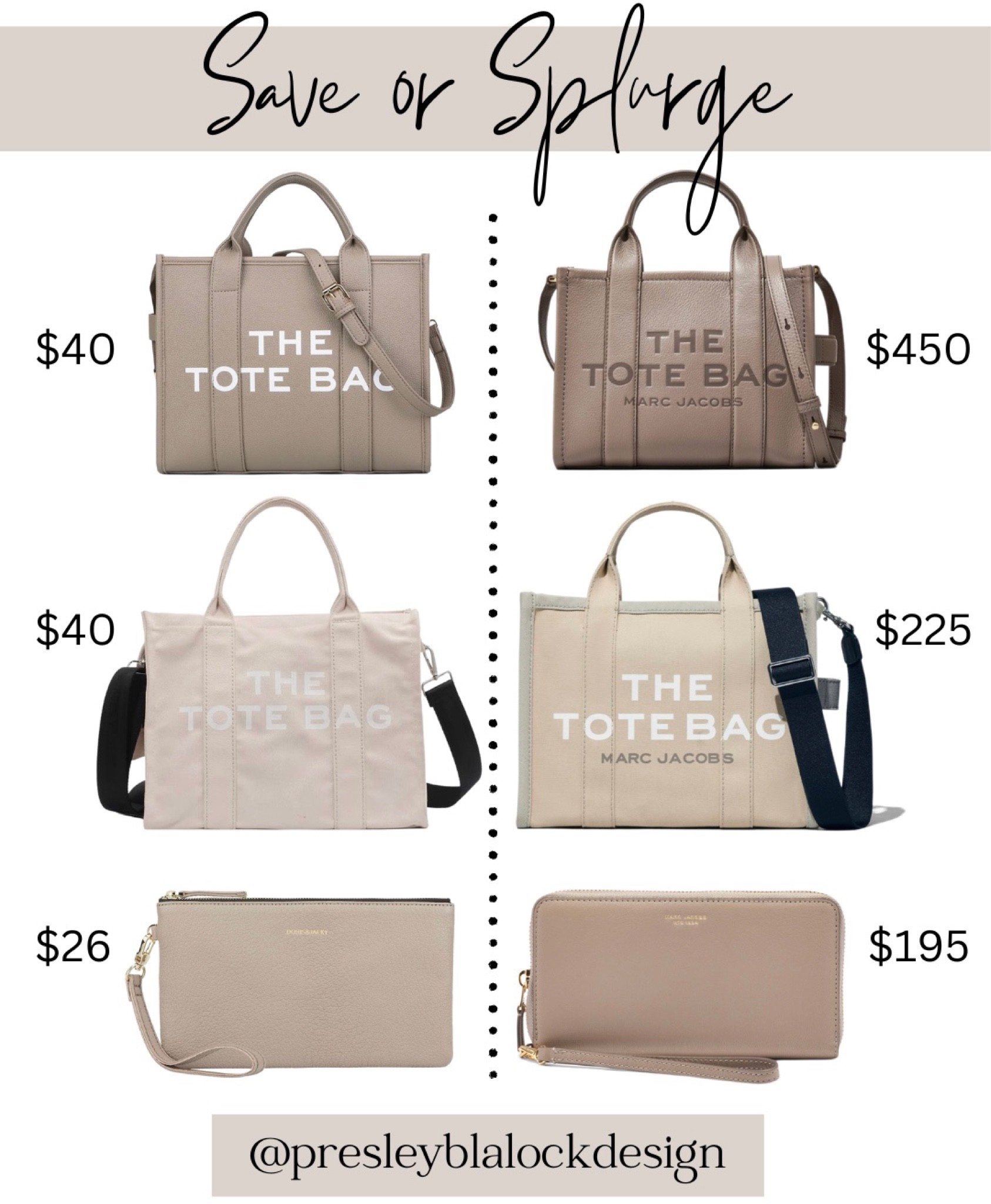 Save or Splurge / Save vs Splurge / Handbag Dupe / Designer Dupe / Marc Jacobs / Leather Handbag / Leather Wristlet / Amazon Dupe / Designer Finds / Amazon Finds / The Tote Bag / Designer Handbag / Amazon Fashion Finds / Amazon Handbag : Get the look for less 

#LTKitbag #LTKunder100 #LTKsalealert