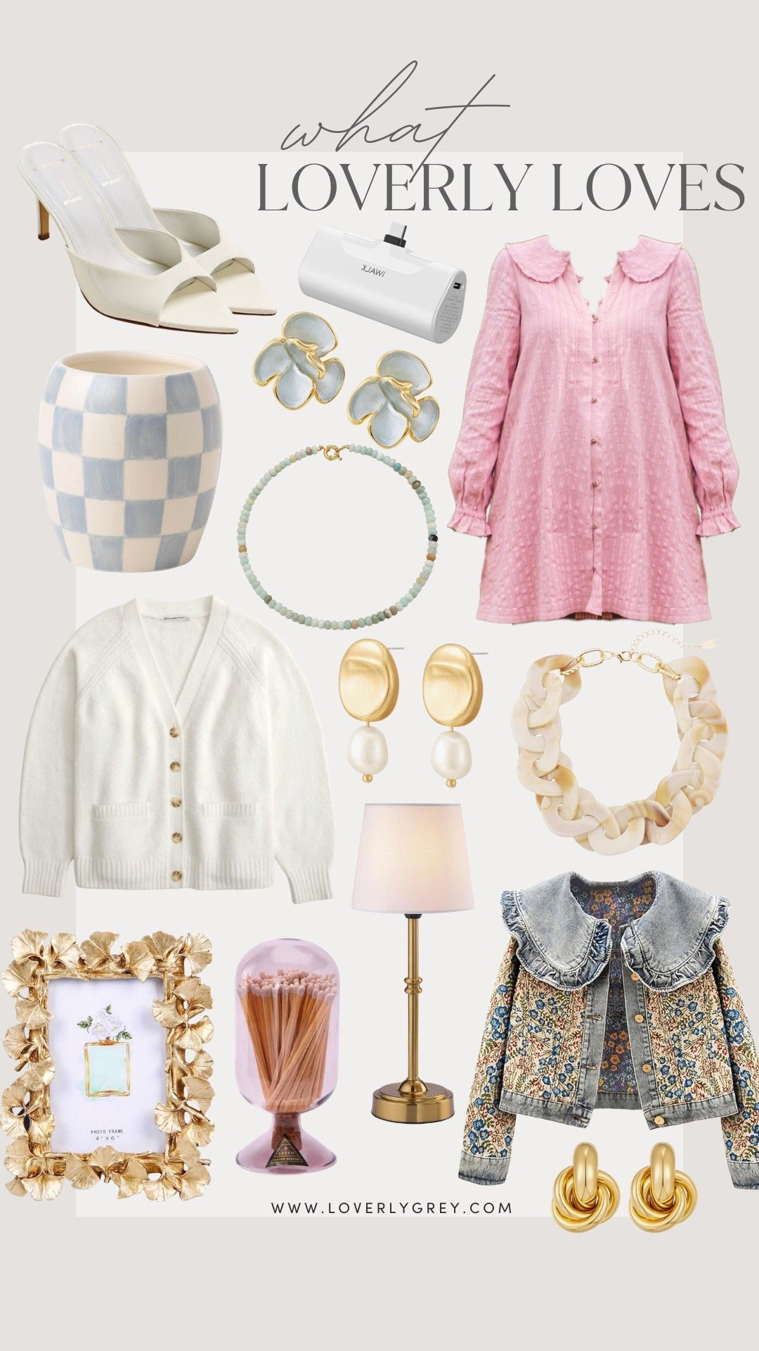 These pink, blue & white pieces are so classy! 

Loverly Grey, what Loverly loves, pink dress, mini dress, ruffle collar dress, home decor, checkered vase, earrings, portable charger, Amazon find, white heels, beaded necklace, statement necklace, pearl earrings, white cardigan, table lamp, gold frame, denim jacket, jean jacket 

#LTKStyleTip #LTKFindsUnder100 #LTKSeasonal