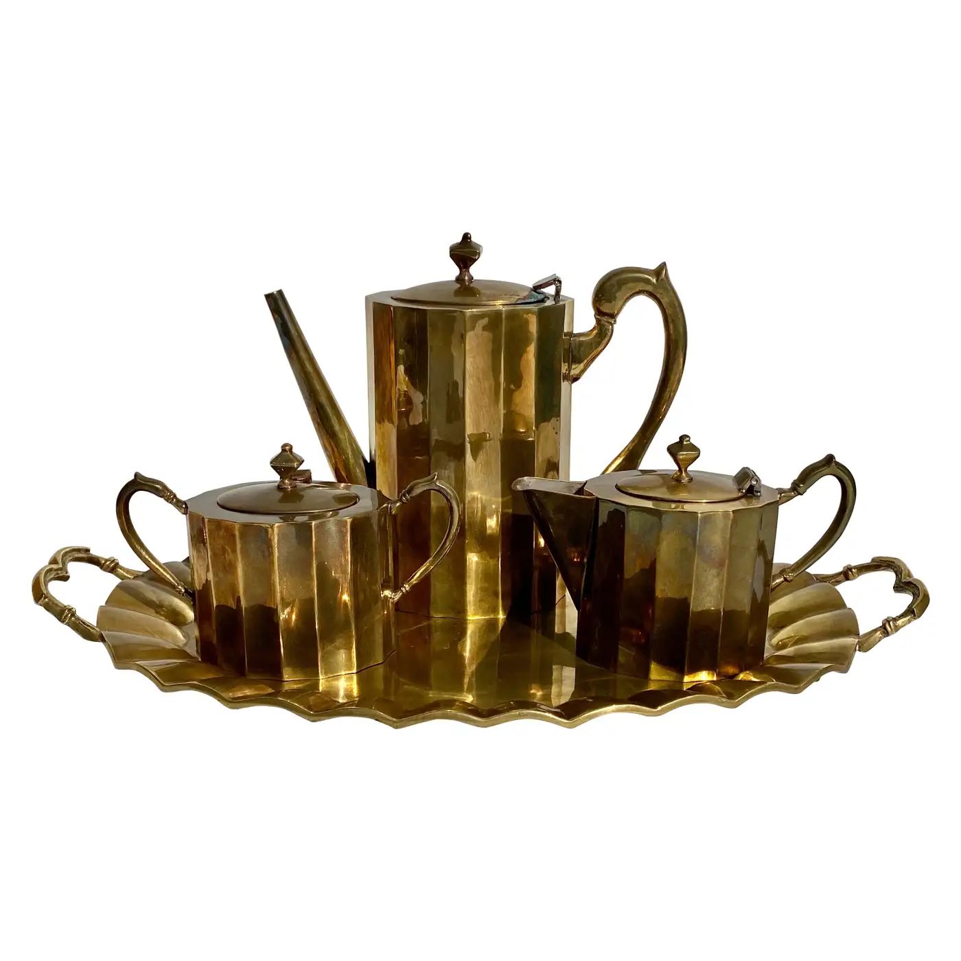 Salvador Teran Brass Tea Set | 1stDibs