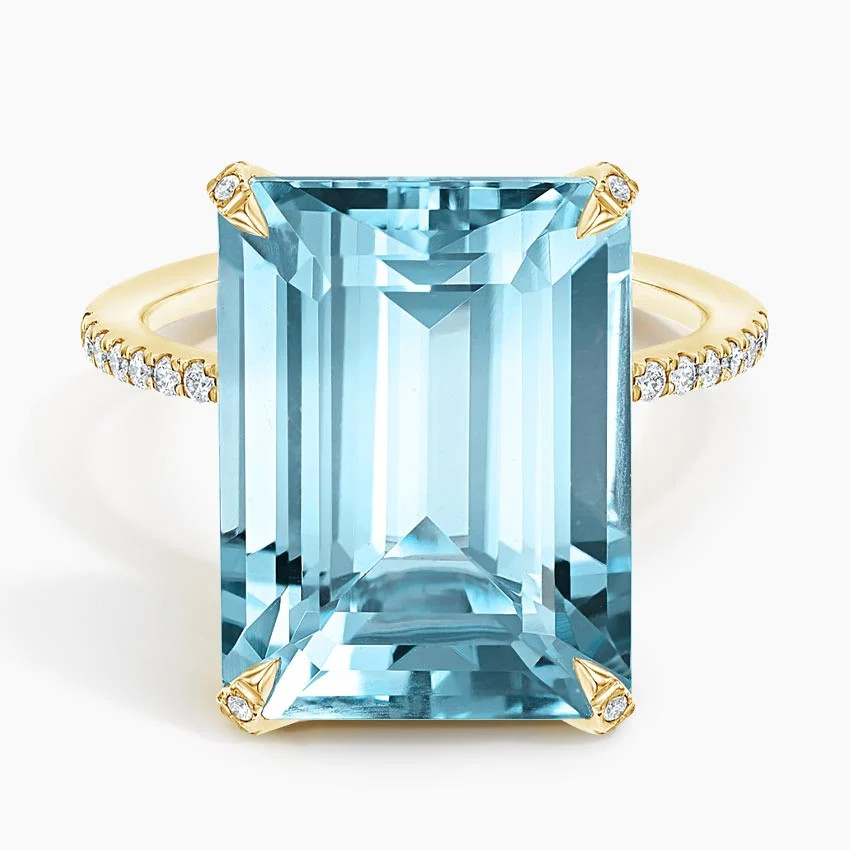Festivity Sky Blue Topaz and Diamond Cocktail Ring in 14K Yellow Gold | Brilliant Earth
