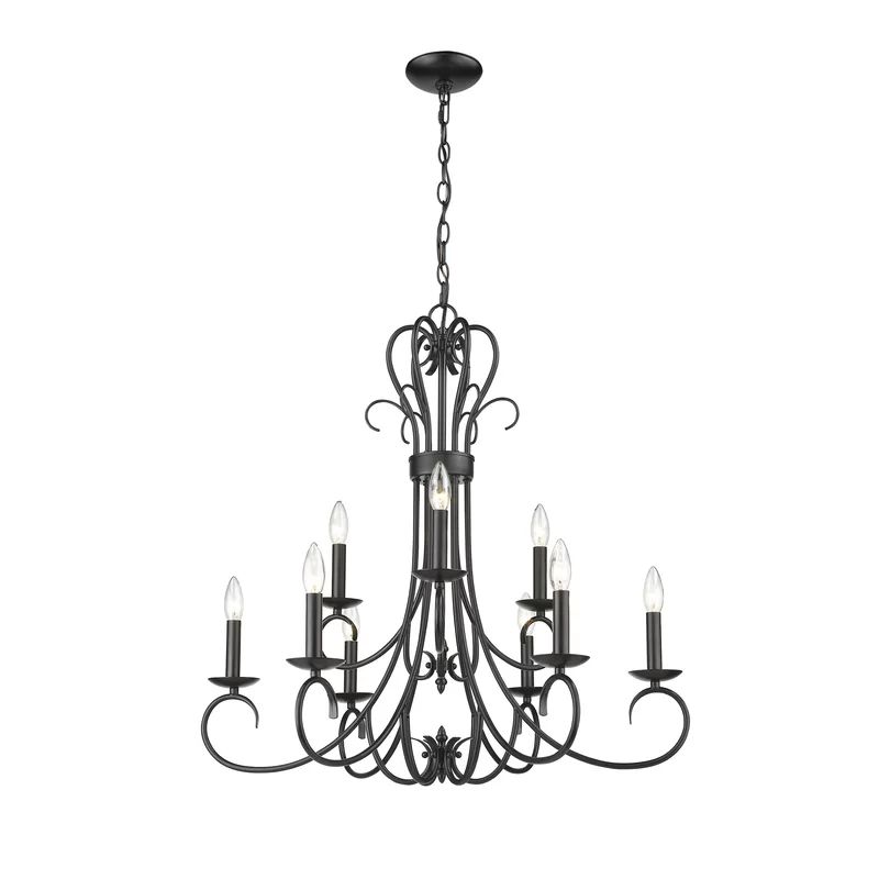 Fritch 9 - Light Candle Style Tiered Chandelier | Wayfair Professional