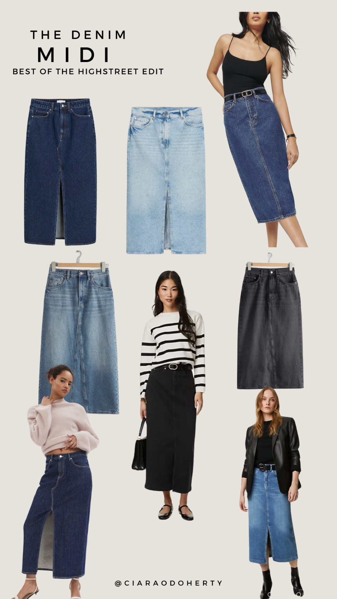 Denim midi skirt styles I love 🤍

#LTKspring #LTKsummer #LTKstyletip