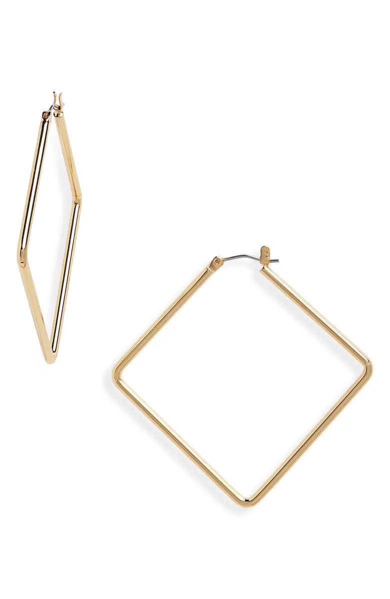 Medium Girl Boss Rectangular Hoops | Nordstrom