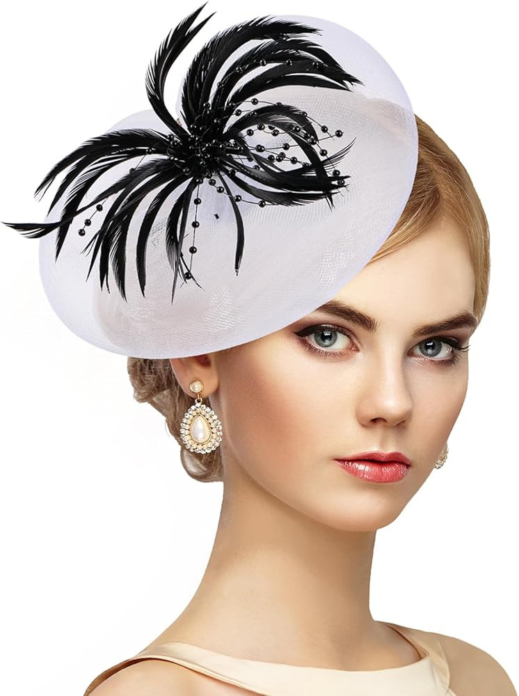 Heart Mesh Tea Party Hats - Feather Derby Fascinators 2025 Kentucky Hat with Hair Clip for Women ... | Amazon (US)