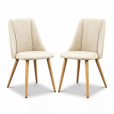 FurnitureR Set of 2 Upholstered Dining Chairs with Suede Fabric, Modern Side Chairs with Padded Seat and Solid Wood Legs for Dining Room, Living Space | Target