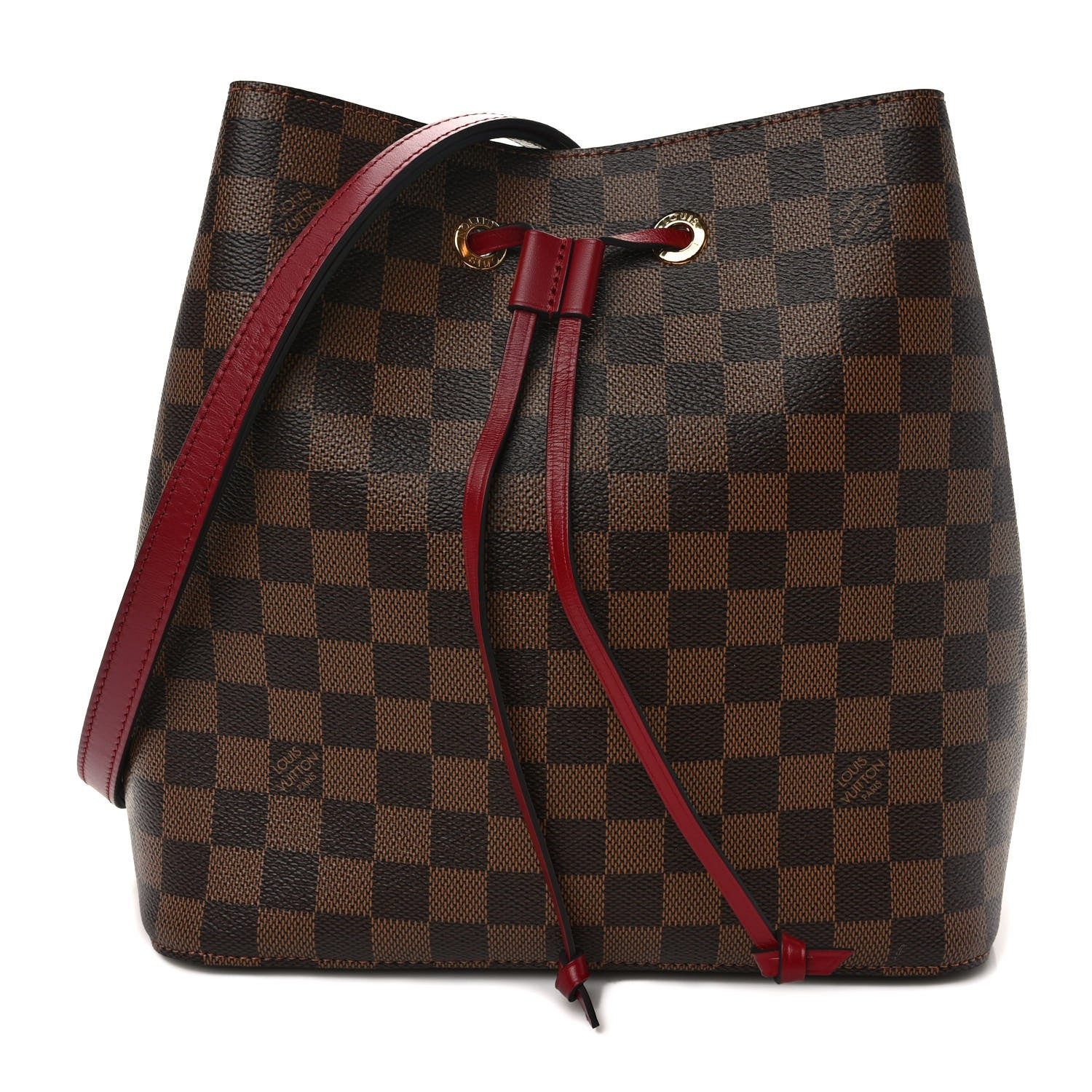 Damier Ebene Neonoe MM Cherry Berry | FASHIONPHILE (US)