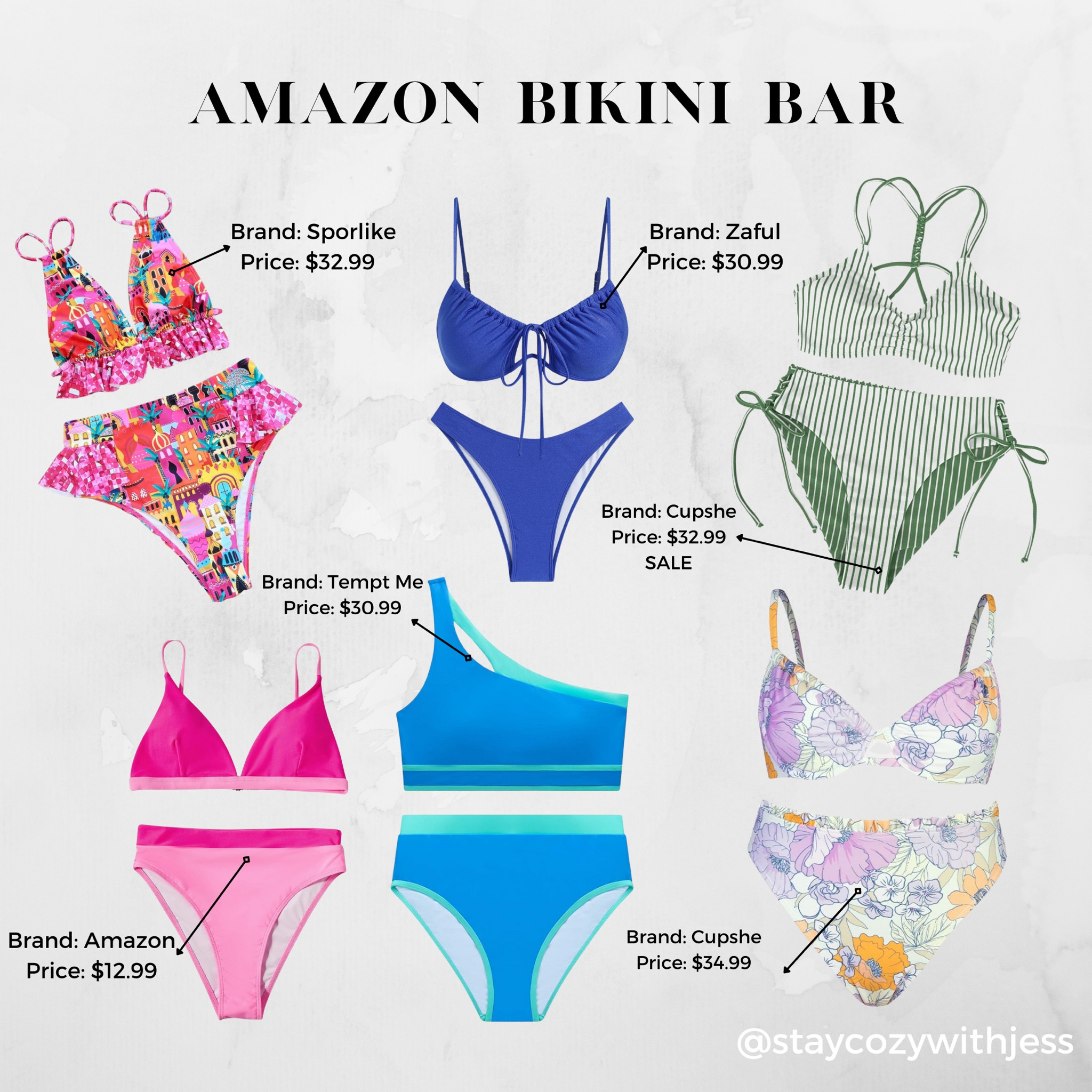 Calling all Beach Babes & Poolside Queens! ☀️

Amazon has the hottest swimwear finds & you NEED to see them!  From flirty florals to chic color blockin', there's a suit for every summer adventure (and Instagram post). Plus, these finds won't break the bank, leaving you with more pool floats and frozen drinks in your budget!

Shop these swimmie stunners below and get ready to make a splash this summer!  

Stay cozy,
- Jess 🤍

#summervibes #amazonfinds #beachbabe #poolsidevibes #affordableswimwear #bikinis #monokinis #swimsuits #summerswimwear #swimwear #amazonbathingsuits #bathingsuits 

#LTKswim #LTKSeasonal #LTKtravel