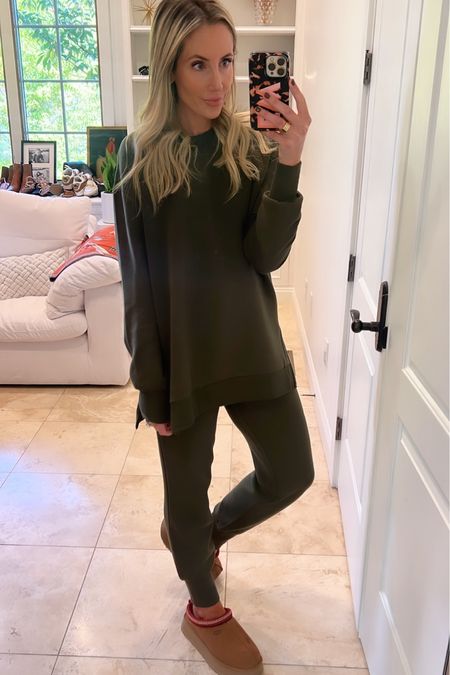 Olive green sweat suit 