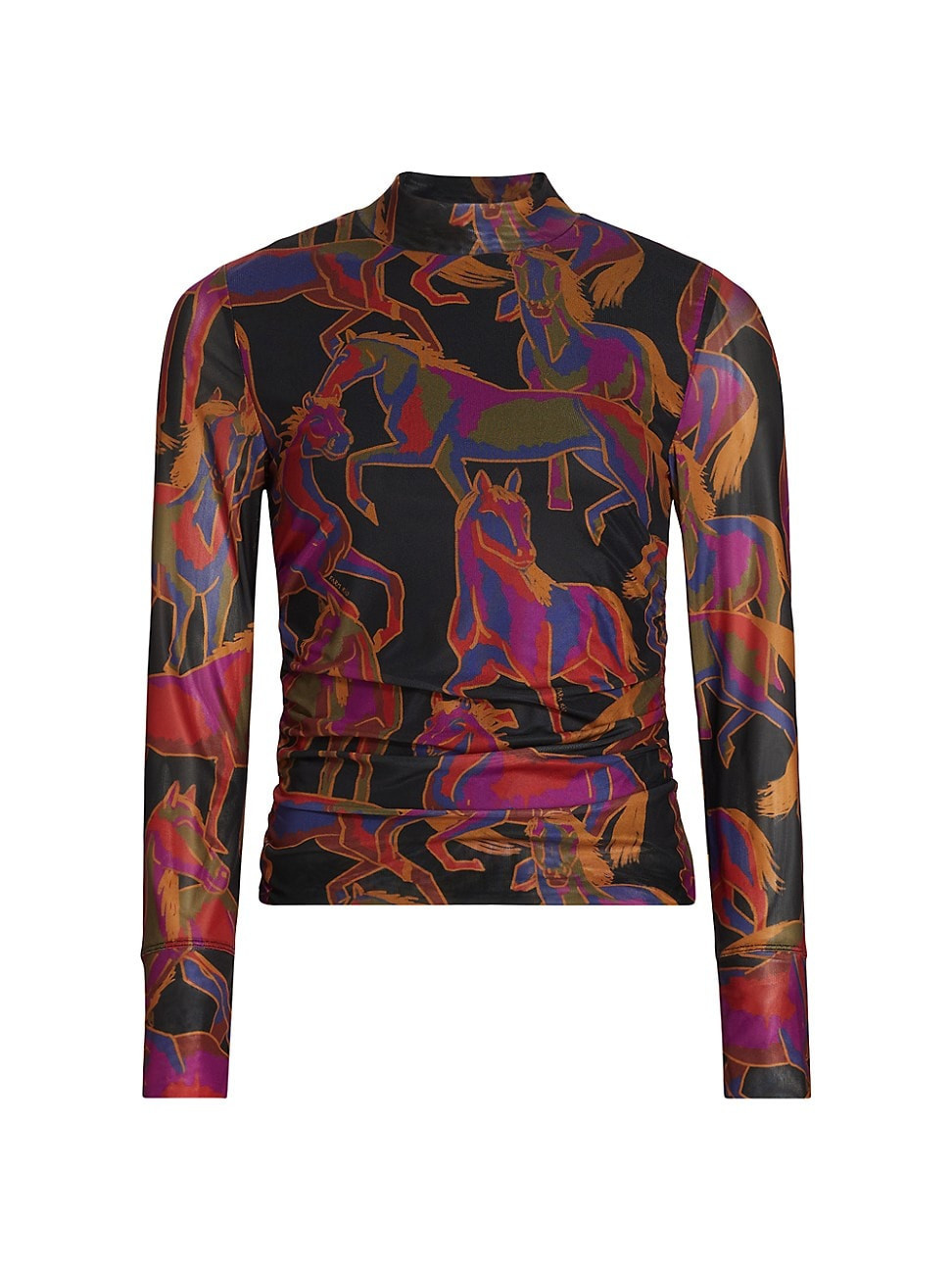 Women's Wild Horses Tulle Blouse - Black - Size Large | Saks Fifth Avenue