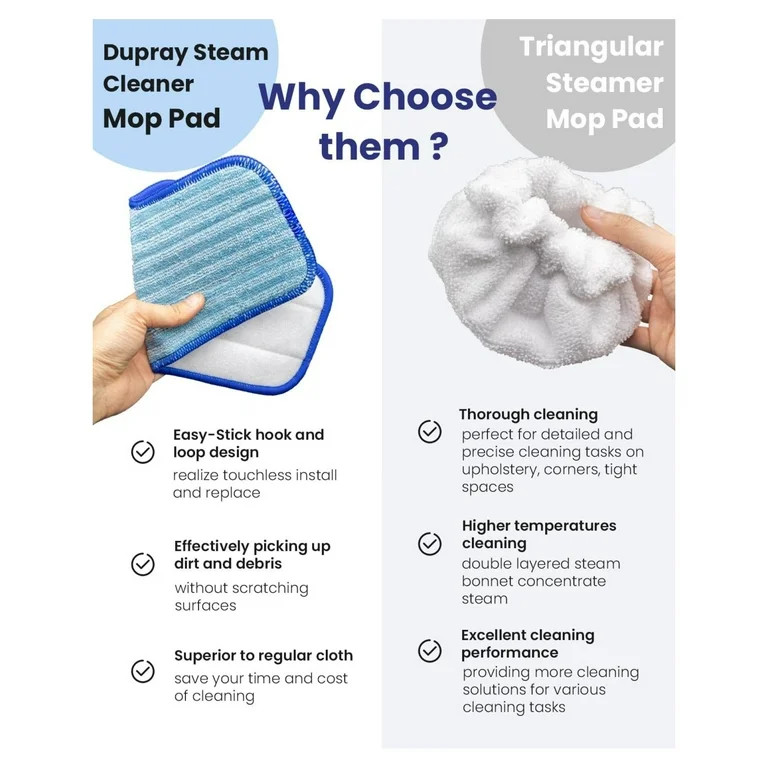 Dupray Neat Steam Cleaner Accessories - 6 Microfiber Pads & 6 Triangle Bonnets for Floor and Deta... | Walmart (US)