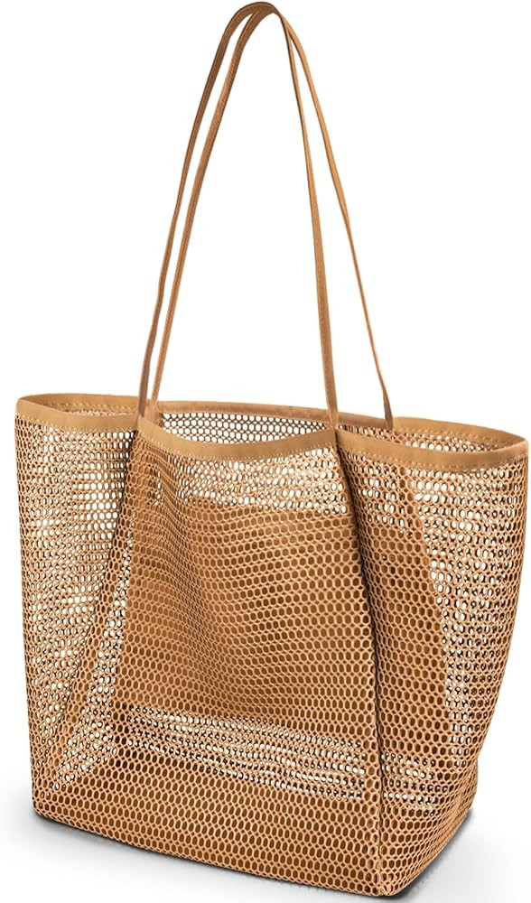 Iioscre Mesh Beach Tote Bags for Womens,Large Beach Bags Suitable for Beach Swimming Pools Travel... | Amazon (US)