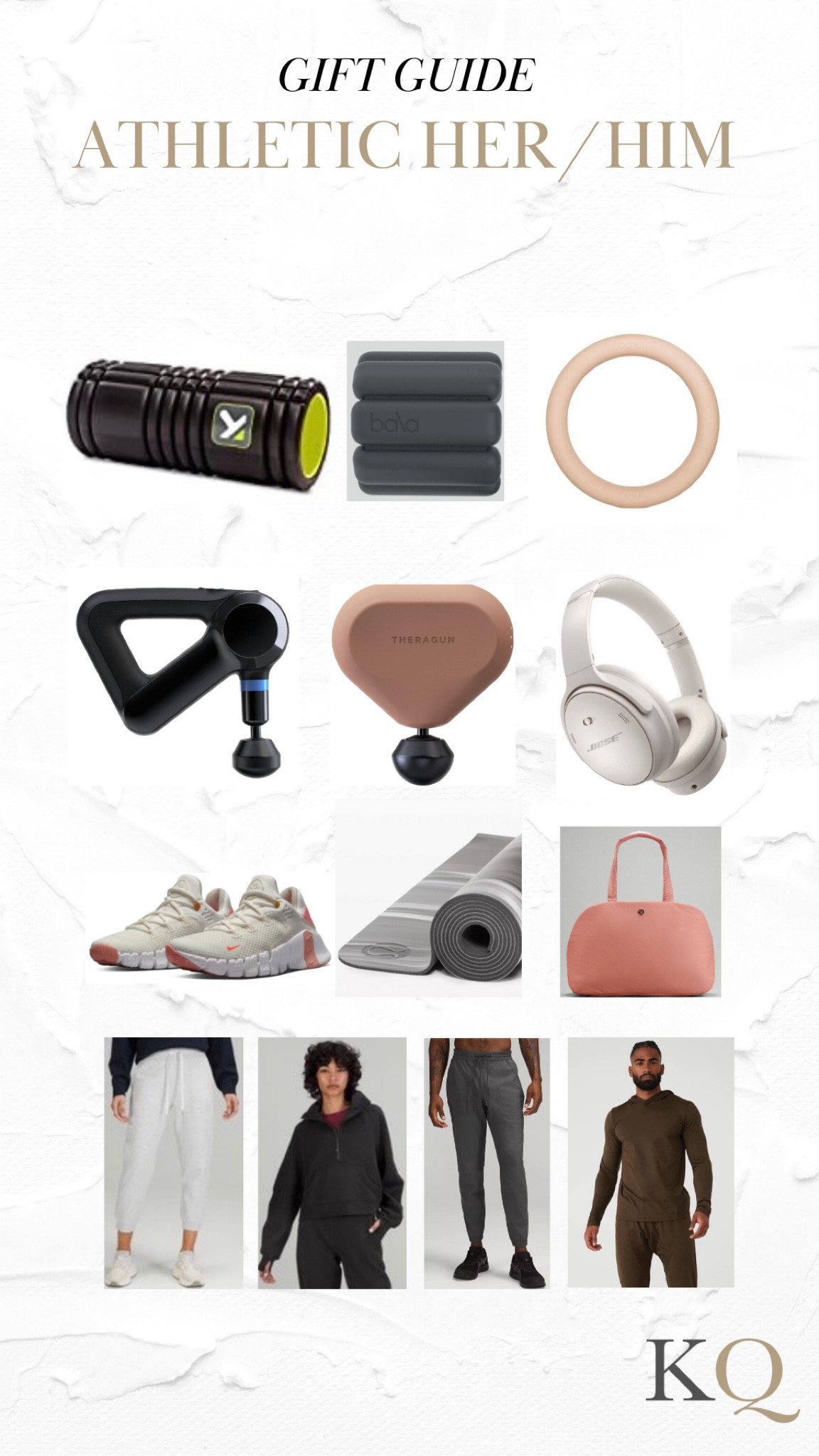 Gift guide, gifts for her, gifts for him, host hostess, sister, mom, mother, wife, in law, girlfriend, best friend, bff, fitness, athletic, athleisure, lululemon, bose, Theragun, Nike, alo yoga

#giftguides #christmas #stockingstuffers

#LTKHoliday #LTKGiftGuide #LTKfit