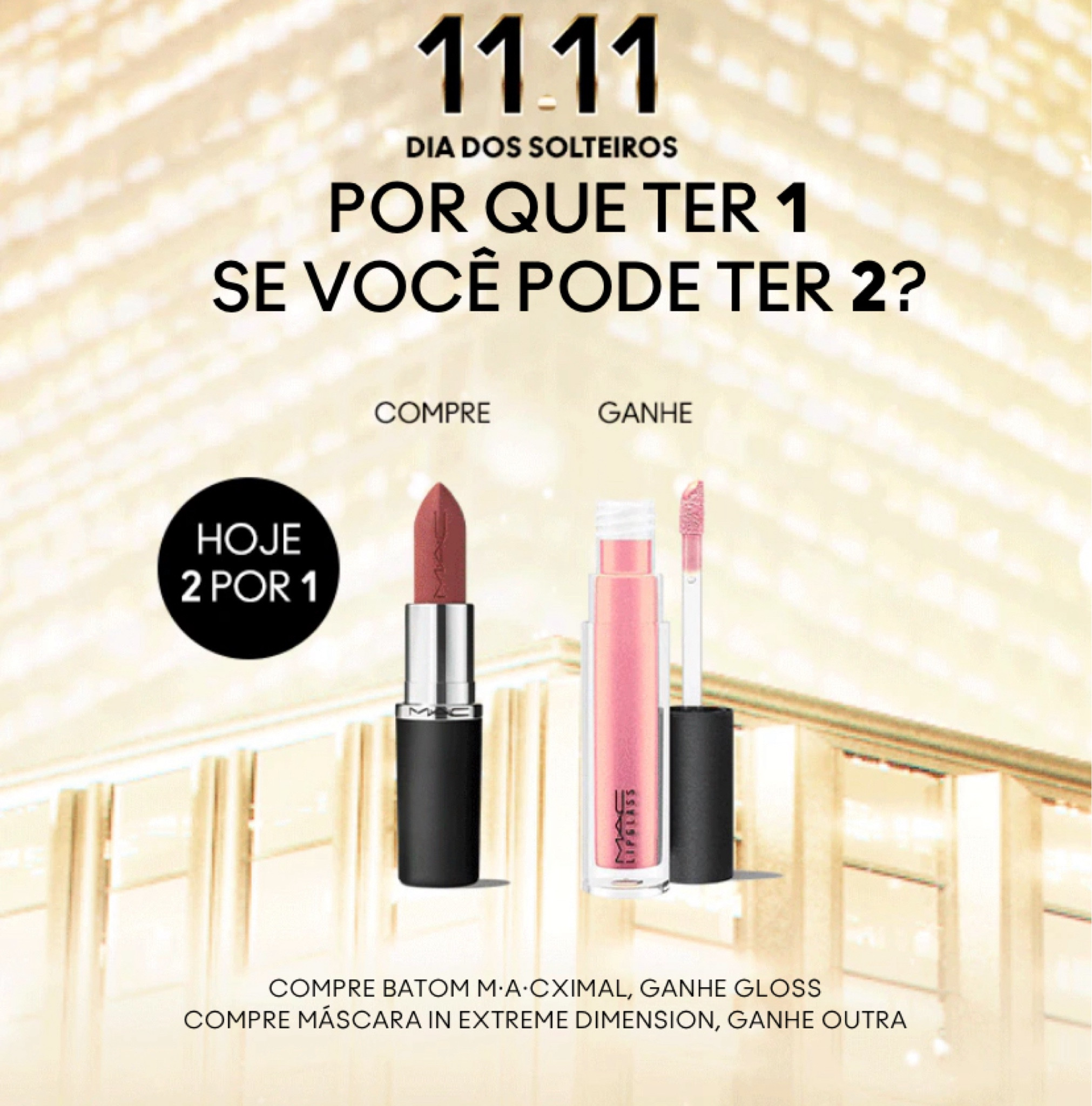 🛍️ MAC
LEVE 2 pague 1!
🛒 https://bit.ly/3O3osPy
Compre batom e ganhe um gloss! Ou compre uma máscara e ganhe outra 

Por tempo limitado 

#LTKpromo #LTKbrasil #LTKsummer