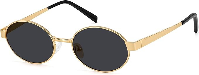 Retro Vintage Oval Sunglasses for Women & Men|Trendy Metal Frame UV Protection Shades | Amazon (US)