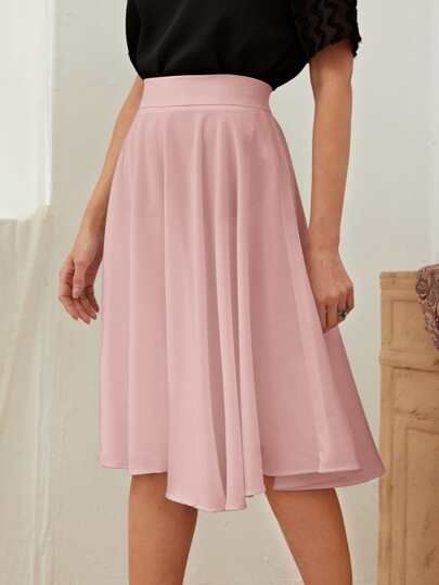 EMERY ROSE Solid Flared Skirt | SHEIN