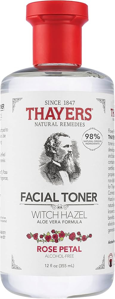 THAYERS Alcohol-Free Rose Petal Witch Hazel Facial Toner with Aloe Vera Formula, 12 Ounce | Amazon (US)