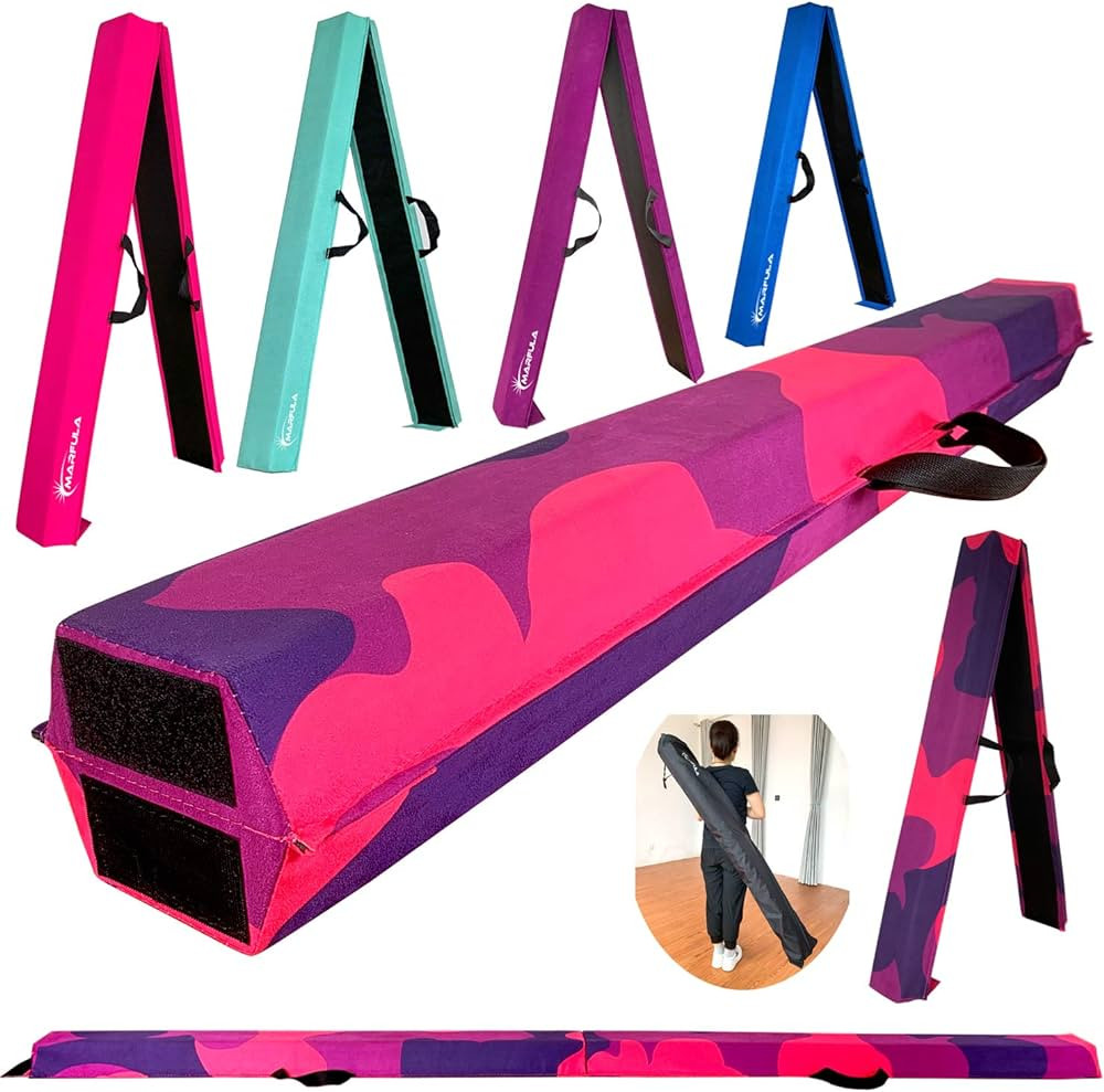 MARFULA 6 FT / 8 FT / 9 FT Folding Gymnastics Beam Foam Balance Floor Beam - Extra Firm - Suede C... | Amazon (US)