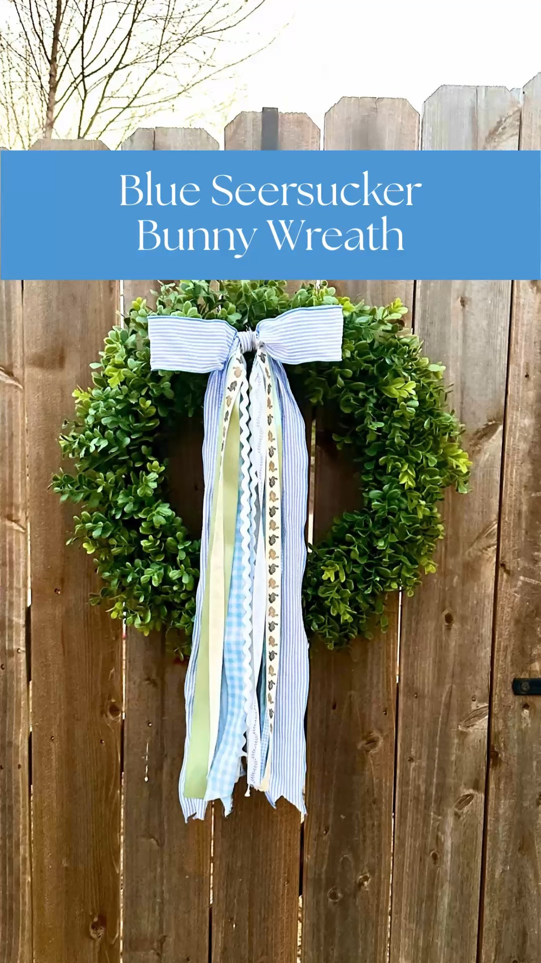 Blue Seersucker Bunny Wreath 💙🐰
Part 3 of my 2026 Easter Collection! This design features classic blue seersucker ribbon layered with blues, greens and neutral bunny ribbons for a fresh, timeless Easter door. The bow can be styled with or without a boxwood wreath, making it perfect as a wreath or a simple door hanger.


#LTKHome #LTKSeasonal #LTKSpringSale