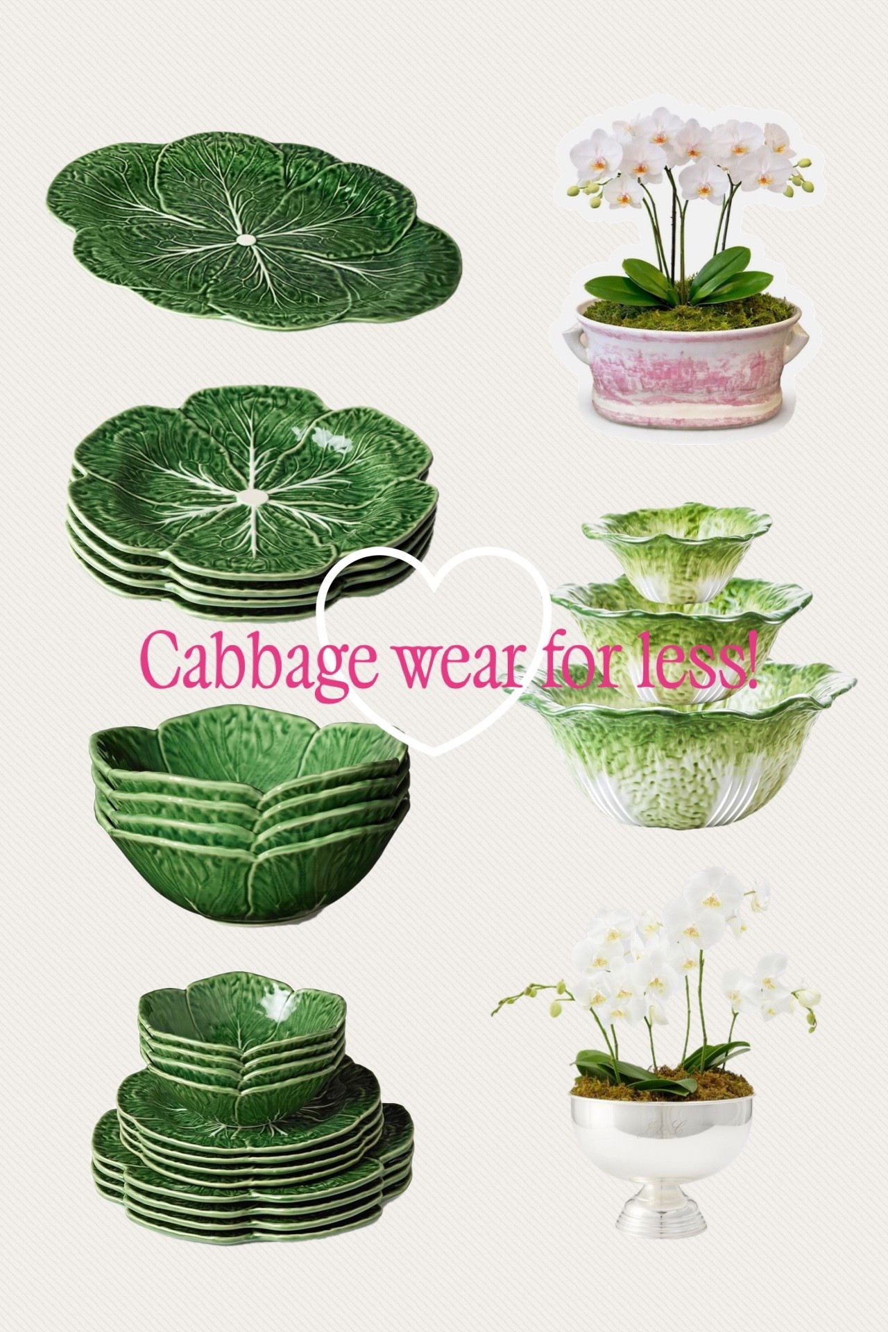 I have a huge cabbage wear collection that I’ve been building throughout the years. Most of my pieces are either vintage or new from Portugal and can be very pricey. They are whimsical yet versatile enough to use all year long which is a plus… think garden party. I found some pieces that are beautiful but a fraction of the price… perfect for those who want the look but are conscious of cost and affordability. 

#LTKfoodie #LTKSeasonal #LTKHome