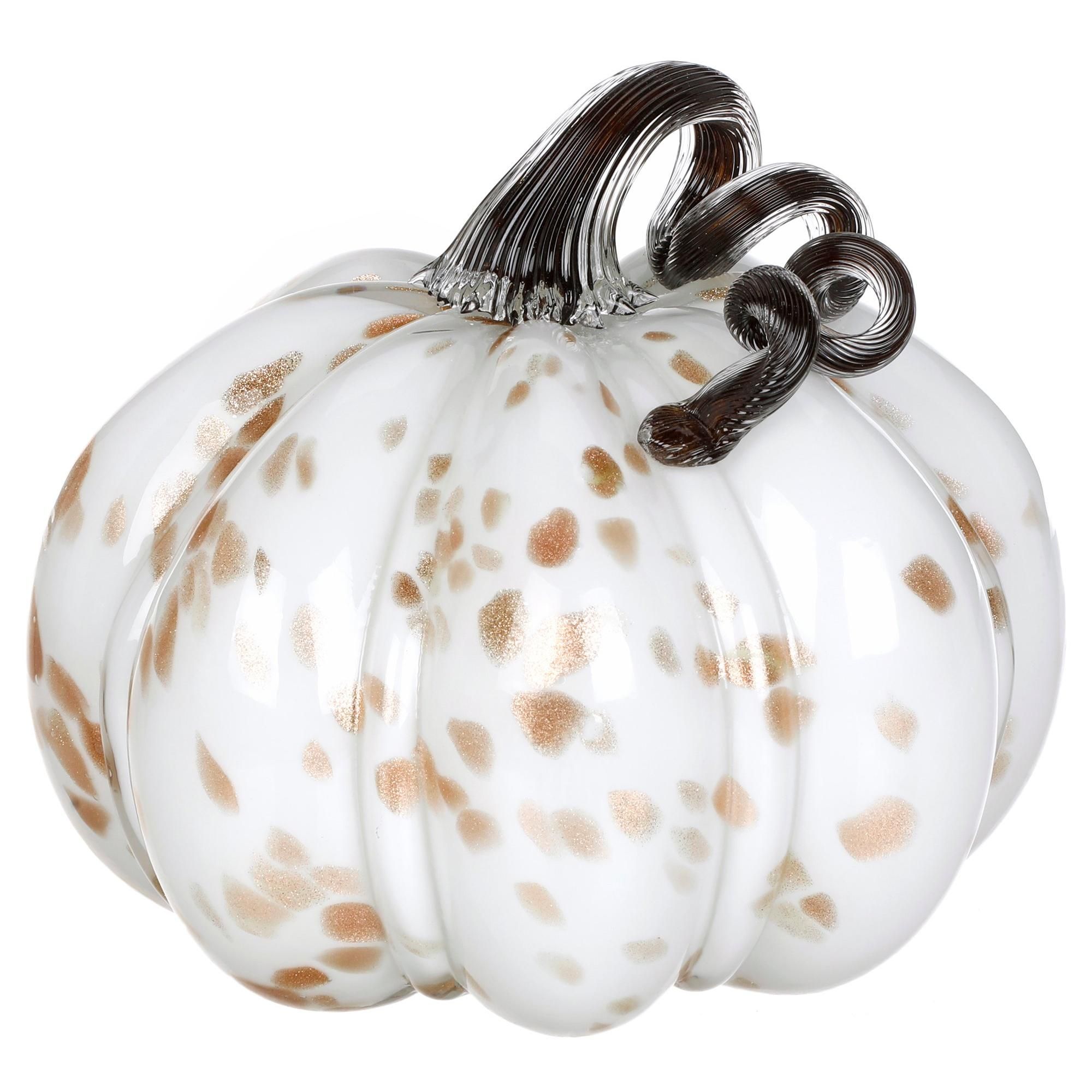 8" Glass Pumpkin Accent - White-White-6264309623710   | Burkes Outlet | bealls
