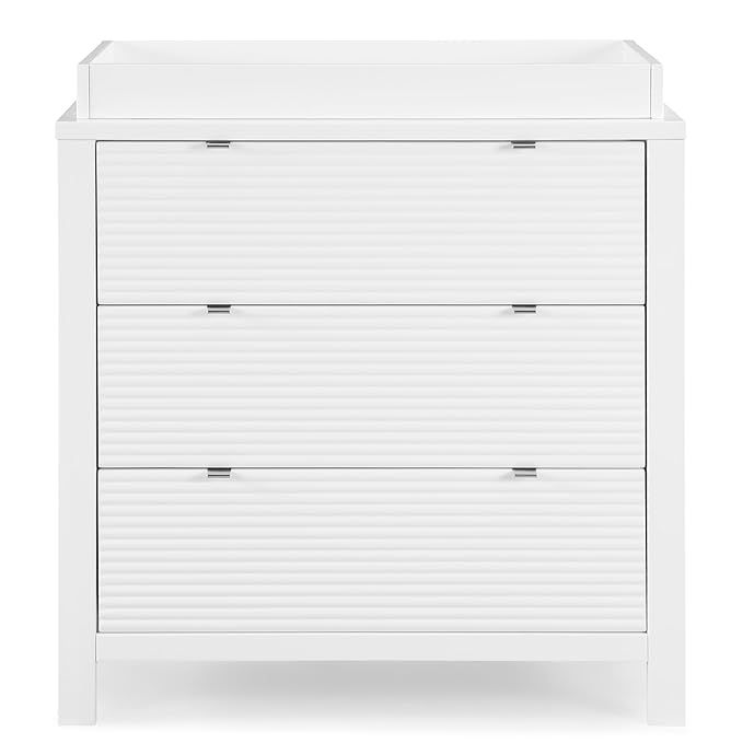 Cassie 3 Drawer Dresser with Changing Top and Interlocking Drawers, Bianca White | Amazon (US)