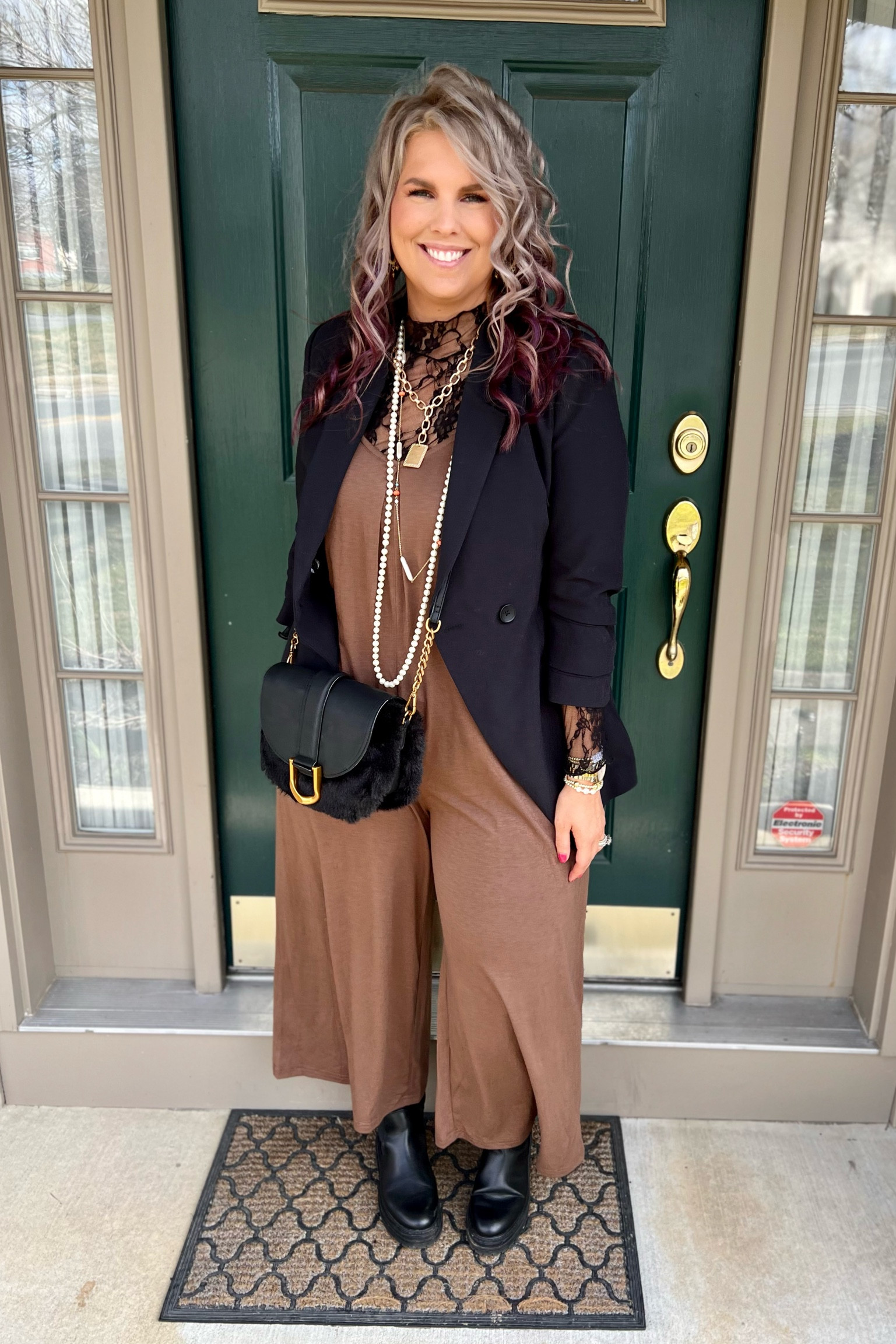 ✨SIZING•PRODUCT INFO✨
⏺ Brown Jumpsuit •• L •• TTS for being oversized •• Amazon
⏺ Black Lace Mockneck •• L •• TTS •• The Post
⏺ Black Chelsea Boots •• linked similar from Amazon 
⏺ Shaping Capri •• TTS •• XL •• Amazon 
⏺ Black Blazer •• M •• Runs Big •• Walmart 
⏺ Black Saddle Crossbody •• linked similar from Amazon 
⏺ Gold Necklace •• Target 
⏺️ Pearl Necklace •• linked similar from Amazon 
⏺️ Custom Alphabet Bracelets •• CoCo
⏺️ Gold Earrings & Gold Ring •• Walmart 
⏺️ Ring Stack •• Ettika 
⏺️ Boho Bracelet •• Victoria Emerson

📍Say hi on YouTube•Tiktok•Instagram ✨”Jen the Realfluencer | Decent at Style”

👋🏼 Thanks for stopping by, I’m excited we get to shop together!

🛍 🛒 HAPPY SHOPPING! 🤩

#amazon #amazonfind #amazonfinds #founditonamazon #amazonstyle #amazonfashion #walmart #walmartfinds #walmartfind #walmartfall #founditatwalmart #walmart style #walmartfashion #walmartoutfit #walmartlook  #target #targetfinds #founditattarget #targetstyle #targetfashion #targetoutfit #targetlook #jumpsuit #romper #jumpsuitoutfit #romperoutfit #jumpsuitoutfitinspo #romperoutfitinspo #jumpsuitoutfitinspiration #romperoutfitinspiration #jumpsuitlook #romperlook #summerromper #summerjumpsuit #springromper #springjumpsuit #blazer #blazerstyle #blazerfashion #blazerlook #blazeroutfit #blazeroutfitinspo #blazeroutfitinspiration #black #blacklook #blackoutfit #outfitwithblack #lookswithblack #blackoutfitinspo #blackoutfitinspiration #looksfeaturingblack #spring #springstyle #springoutfit #springoutfitidea #springoutfitinspo #springoutfitinspiration #springlook #springfashion #springtops #springshirts #springsweater 
#under10 #under20 #under30 #under40 #under50 #under60 #under75 #under100 #affordable #budget #inexpensive #budgetfashion #affordablefashion #budgetstyle #affordablestyle #curvy #midsize #size14 #size16 #size12 #curve #curves #withcurves #medium #large #extralarge #xl


#LTKunder50 #LTKcurves #LTKstyletip