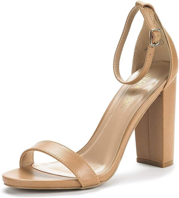 DREAM PAIRS Women's Hi-Chunk High Heel Pump Sandals | Amazon (US)