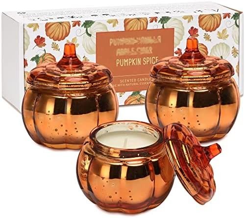 Pumpkin Shaped Candle Fall Autumn Farmhouse Decoration Halloween Candle Pumpkin Spice Scented Set... | Amazon (US)
