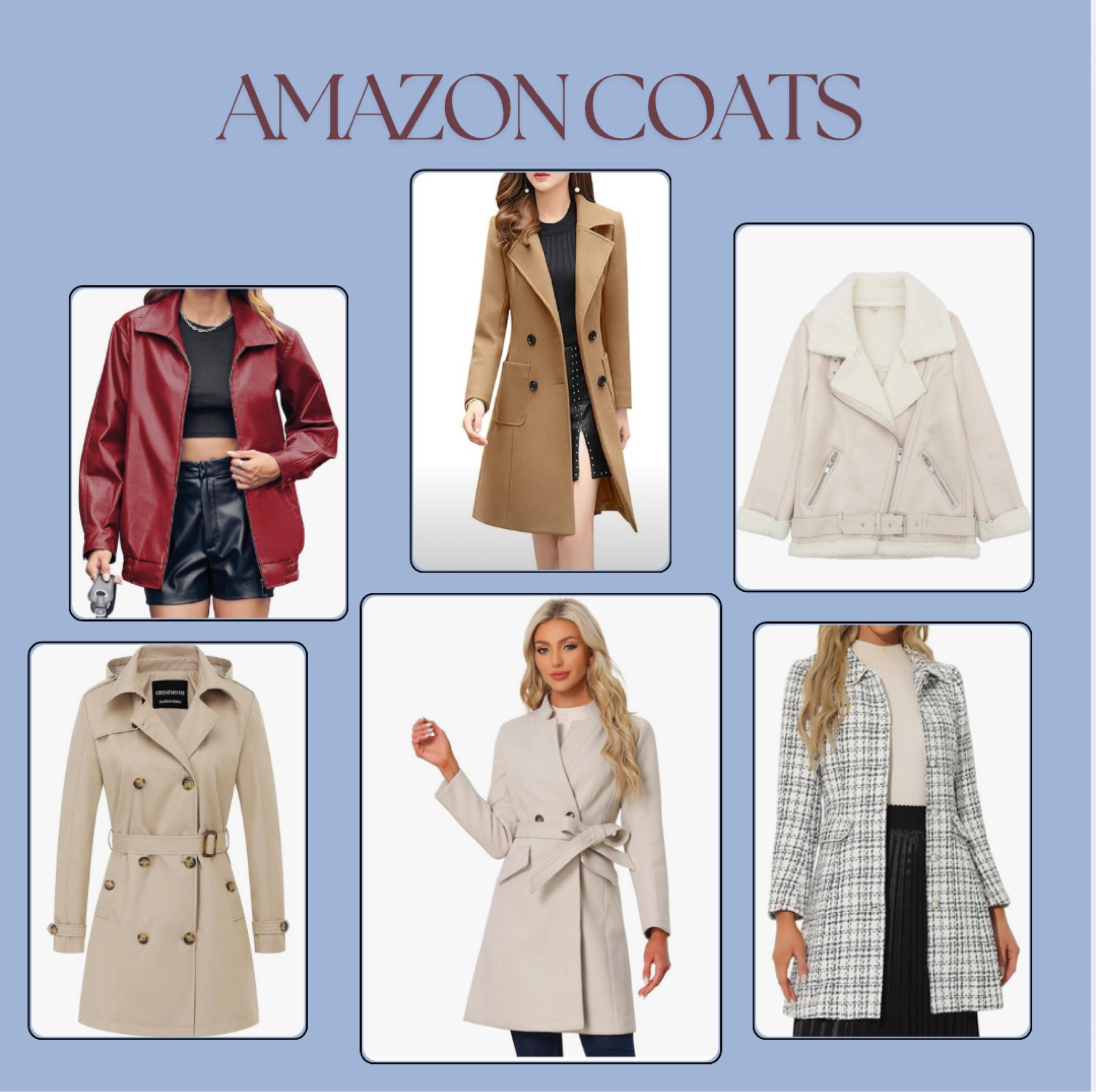Amazon fashion coats fall winter jackets Amazon style warm cozy pea coat peacoat trench coat bomber jacket red leather jacket teddy coat wool coat tan jacket shearling jacket white black brown plaid coat

#LTKFindsUnder50 #LTKFindsUnder100 #LTKSaleAlert