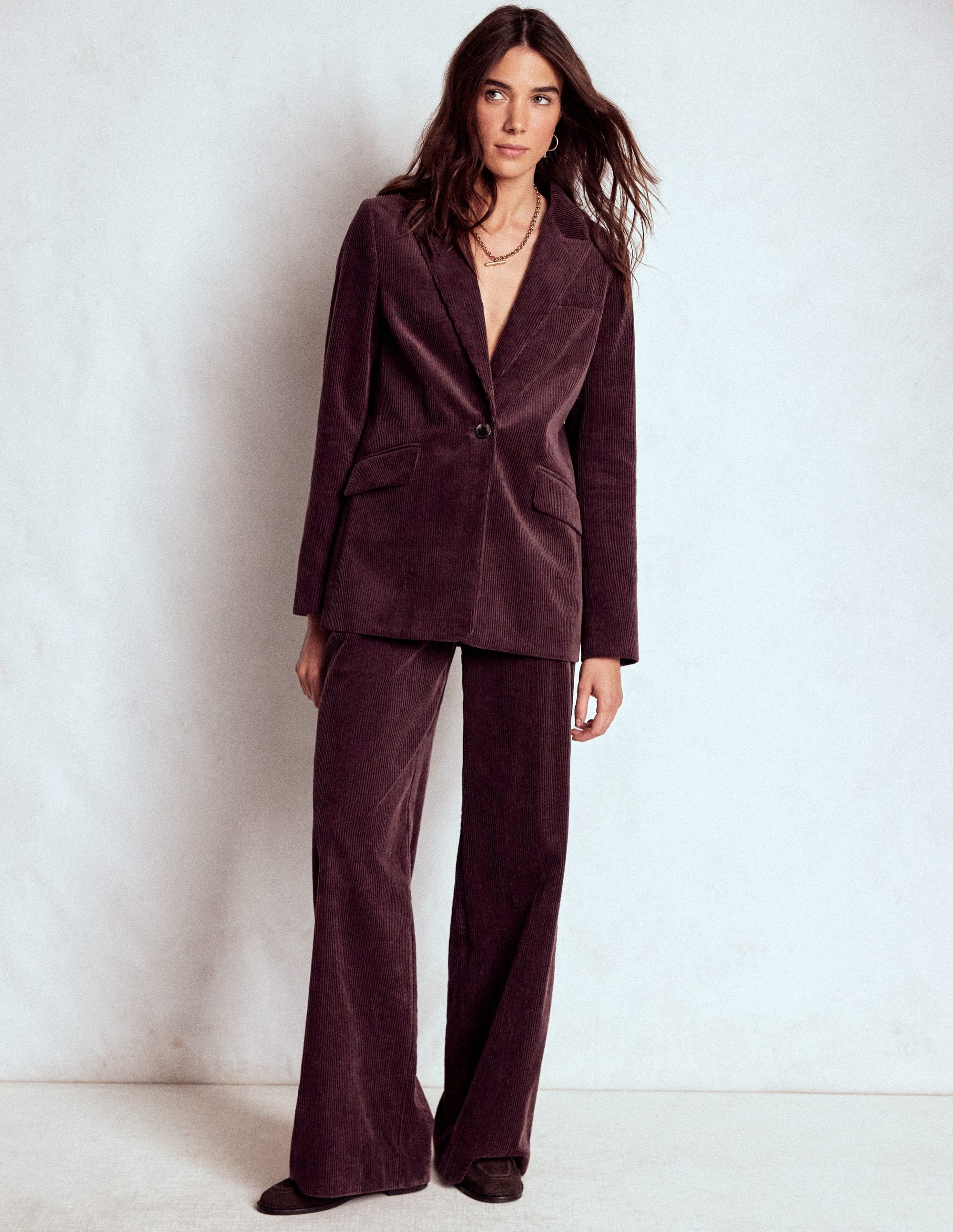 Woodbridge Cord Blazer-Deep Aubergine | Boden (US)
