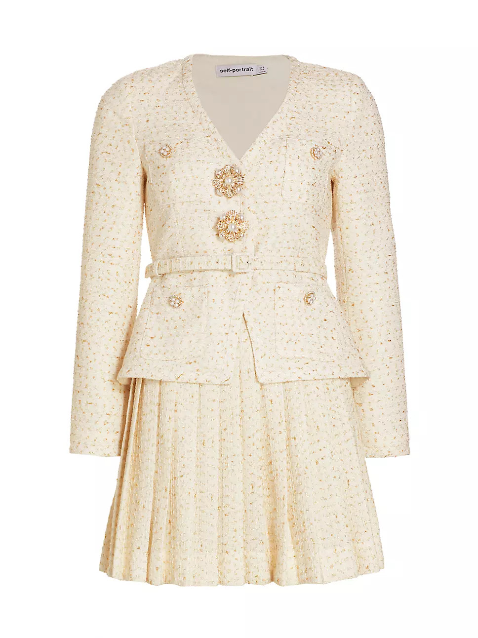 Mixed-Media Bouclé Minidress | Saks Fifth Avenue