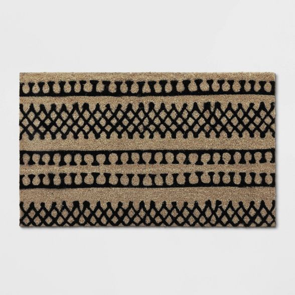 1'6"X2'6"/18"X30" Stripe Tufted Doormat Black - Project 62™ | Target