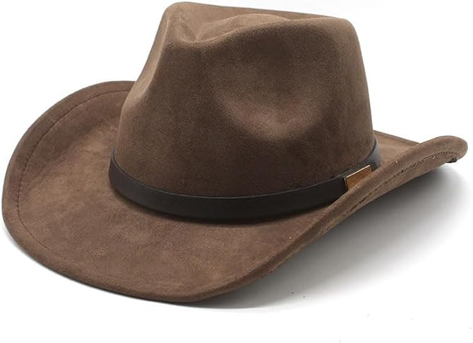 LIDHAY Cowboy Hat for Women Men Felt Wide Brim Cowgirl Hat Western Suede Hats for Cowboys and Cow... | Amazon (US)