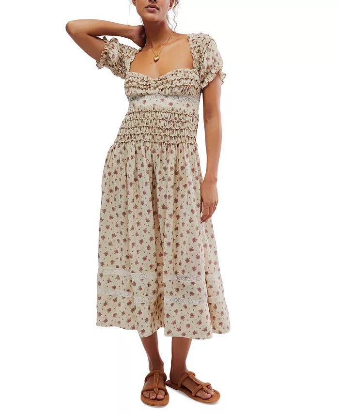 Free People Women's Bali Juniper Floral Print Ruffled Midi Dress - Macy's | Macy's