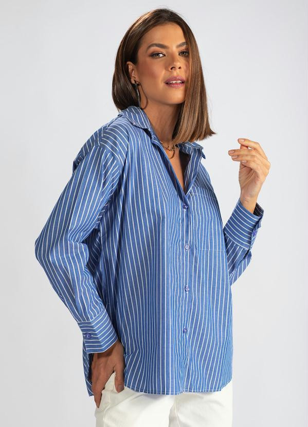 Hering - Camisa de Algodão Listrada Azul | Posthaus (BR)